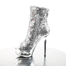 Carregar imagem no visualizador da galeria, Tacones Pleaser BLONDIE-R-1008 Plata Sequins Cromo