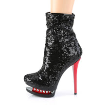 Carregar imagem no visualizador da galeria, Tacones Pleaser BLONDIE-R-1009 Negro Sequins Rojo