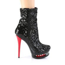 Carregar imagem no visualizador da galeria, Tacones Pleaser BLONDIE-R-1009 Negro Sequins Rojo