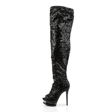Load image into Gallery viewer, Tacones Pleaser BLONDIE-R-3011 Negro Sequins