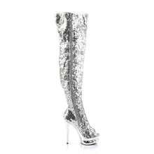 Cargar imagen en el visor de la galería, Tacones Pleaser BLONDIE-R-3011 Plata Sequins Cromo