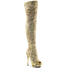 Carregar imagem no visualizador da galeria, Tacones Pleaser BLONDIE-R-3011 Dorado Sequins Cromo