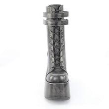 Cargar imagen en el visor de la galería, Botas Demonia CAMEL-250 - Negro-plata piel vegana efecto desgastado