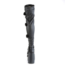Carregar imagem no visualizador da galeria, Botas (Over the Knee) Demonia CAMEL-305 Negro Stretch Piel vegana