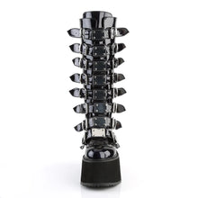 Load image into Gallery viewer, Botas Demonia DAMNED-318 Negro Hologram Piel vegana