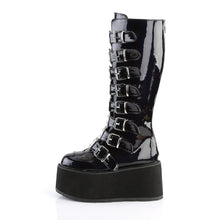 Load image into Gallery viewer, Botas Demonia DAMNED-318 Negro Hologram Piel vegana