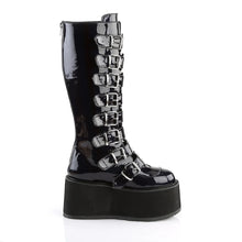Load image into Gallery viewer, Botas Demonia DAMNED-318 Negro Hologram Piel vegana
