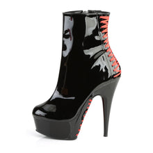 Load image into Gallery viewer, Tacones Pleaser DELIGHT-1010 Negro Charol Rojo