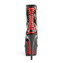 Load image into Gallery viewer, Tacones Pleaser DELIGHT-1010 Negro Charol Rojo