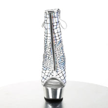 Load image into Gallery viewer, Tacones Pleaser DELIGHT-1018HG Plata Hologram Ostrich