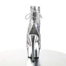 Load image into Gallery viewer, Tacones Pleaser DELIGHT-1018HG Plata Hologram Ostrich