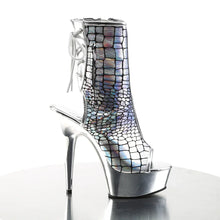 Load image into Gallery viewer, Tacones Pleaser DELIGHT-1018HG Plata Hologram Ostrich