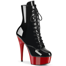 Cargar imagen en el visor de la galería, Tacones Pleaser DELIGHT-1020 Negro Charol Rojo