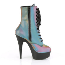 Load image into Gallery viewer, Tacones Pleaser DELIGHT-1020REFL Rainbow Reflective Negro