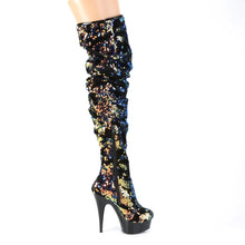 Load image into Gallery viewer, Tacones Pleaser DELIGHT-3004 Azul Iridescent Sequins