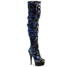 Load image into Gallery viewer, Tacones Pleaser DELIGHT-3004 Azul Iridescent Sequins