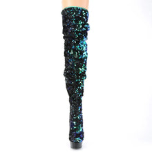 Cargar imagen en el visor de la galería, Tacones Pleaser DELIGHT-3004 Verde Iridescent Sequins