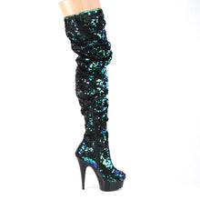 Cargar imagen en el visor de la galería, Tacones Pleaser DELIGHT-3004 Verde Iridescent Sequins