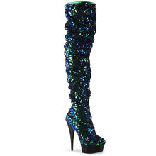 Cargar imagen en el visor de la galería, Tacones Pleaser DELIGHT-3004 Verde Iridescent Sequins