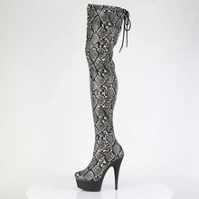 Load image into Gallery viewer, Tacones Pleaser DELIGHT-3008SP-BT Gris Negro Snake