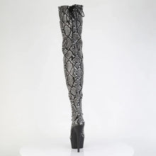 Load image into Gallery viewer, Tacones Pleaser DELIGHT-3008SP-BT Gris Negro Snake
