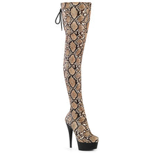 Carregar imagem no visualizador da galeria, Tacones Pleaser DELIGHT-3008SP-BT Tan Marrón Snake
