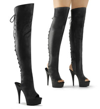 Load image into Gallery viewer, Tacones Pleaser DELIGHT-3019 Negro Piel Sintética