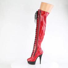 Load image into Gallery viewer, Tacones Pleaser DELIGHT-3029 Rojo Str Hologram