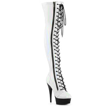 Load image into Gallery viewer, Tacones Pleaser DELIGHT-3029 Blanco Str Hologram