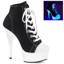 Carregar imagem no visualizador da galeria, Tacones Pleaser DELIGHT-600SK-02 Negro Canvas Neon