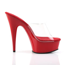 Cargar imagen en el visor de la galería, Tacones Pleaser DELIGHT-601 Transparente Rojo