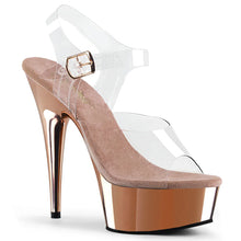 Cargar imagen en el visor de la galería, Tacones Pleaser DELIGHT-608 Transparente Oro Rosa