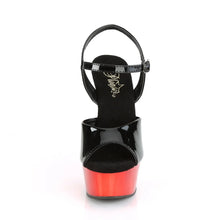 Load image into Gallery viewer, Tacones Pleaser DELIGHT-609 Negro Charol Rojo