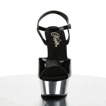Load image into Gallery viewer, Tacones Pleaser DELIGHT-609 Negro Plata Cromo