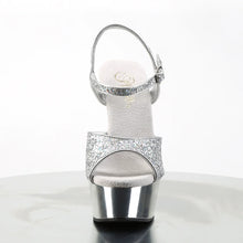 Load image into Gallery viewer, Tacones Pleaser DELIGHT-609G Plata Gltr Cromo