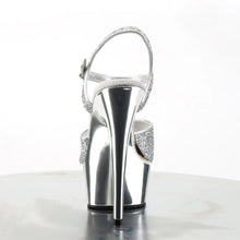 Load image into Gallery viewer, Tacones Pleaser DELIGHT-609G Plata Gltr Cromo