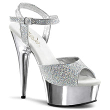 Load image into Gallery viewer, Tacones Pleaser DELIGHT-609G Plata Gltr Cromo
