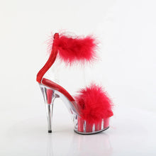 Cargar imagen en el visor de la galería, Tacones Pleaser DELIGHT-624F Transparente Rojo Fur