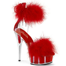 Cargar imagen en el visor de la galería, Tacones Pleaser DELIGHT-624F Transparente Rojo Fur