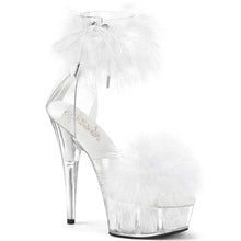 Load image into Gallery viewer, Tacones Pleaser DELIGHT-624F Transparente Blanco Fur