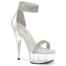 Cargar imagen en el visor de la galería, Tacones Pleaser DELIGHT-641 Plata Shimmery Fabric