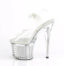 Load image into Gallery viewer, Tacones Pleaser DISCOLITE-708FLP Transparente Plata Cromo