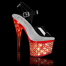 Load image into Gallery viewer, Tacones Pleaser DISCOLITE-708FLP Transparente Plata Cromo