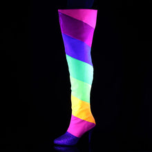 Carregar imagem no visualizador da galeria, Botas Pleaser Pink Label DREAM-3012RBG Rainbow Purpurina