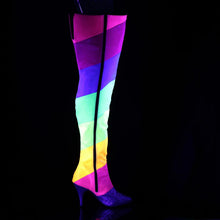 Carregar imagem no visualizador da galeria, Botas Pleaser Pink Label DREAM-3012RBG Rainbow Purpurina