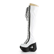 Carregar imagem no visualizador da galeria, Botas (Over the Knee) Demonia DYNAMITE-300 Blanco Stretch Holo