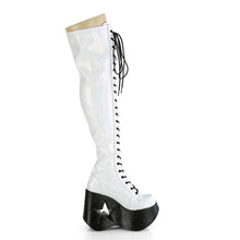Carregar imagem no visualizador da galeria, Botas (Over the Knee) Demonia DYNAMITE-300 Blanco Stretch Holo