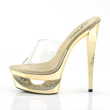 Load image into Gallery viewer, Tacones Pleaser ECLIPSE-601DM Transparente Dorado Cromo