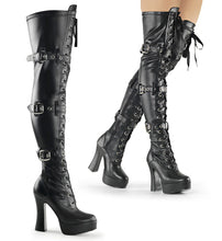 Cargar imagen en el visor de la galería, Tacones Pleaser ELECTRA-3028 Negro Str Piel