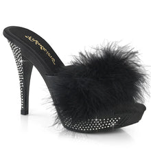 Cargar imagen en el visor de la galería, Tacones Fabulicious ELEGANT-401F Negro Marabou Piel